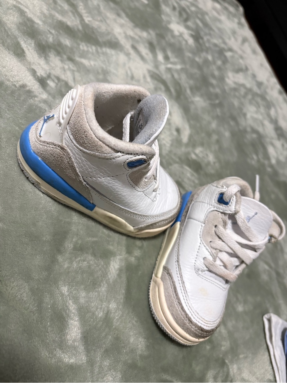 Jordan Kids White and Blue Sneakers